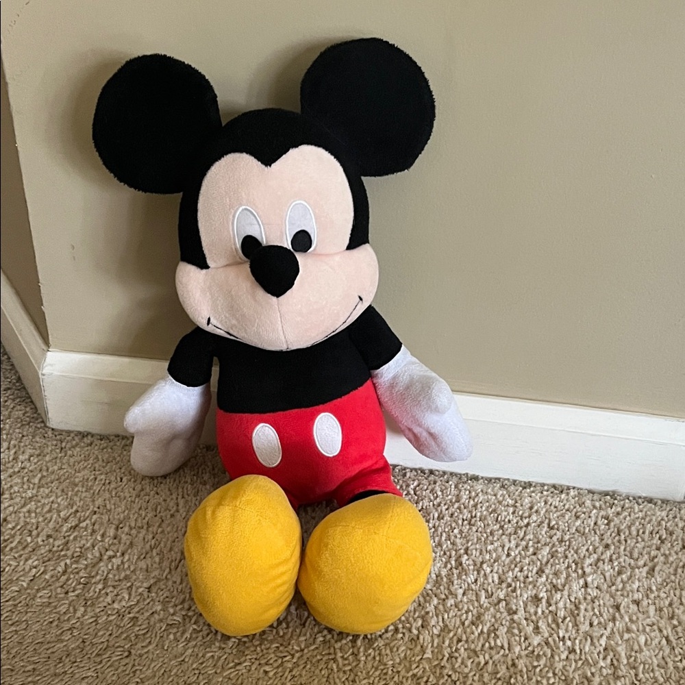 Disney Mickey Mouse Plush in Black, Red, Yellow and White